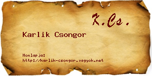 Karlik Csongor névjegykártya