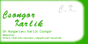 csongor karlik business card